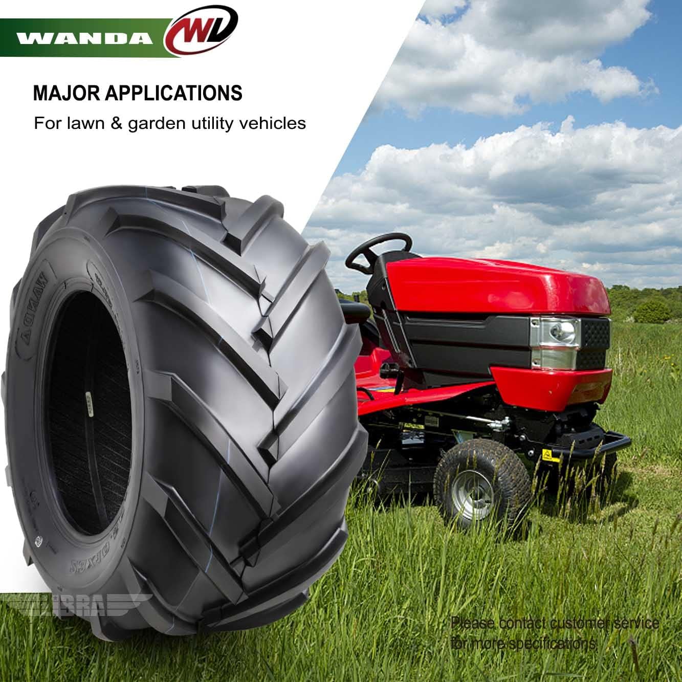 WANDA 13x5-6 13x5x6 Lawn Mower Agriculture Farm Tractor Cart Turf Tires 13x5.00-6 -Set 2 13077