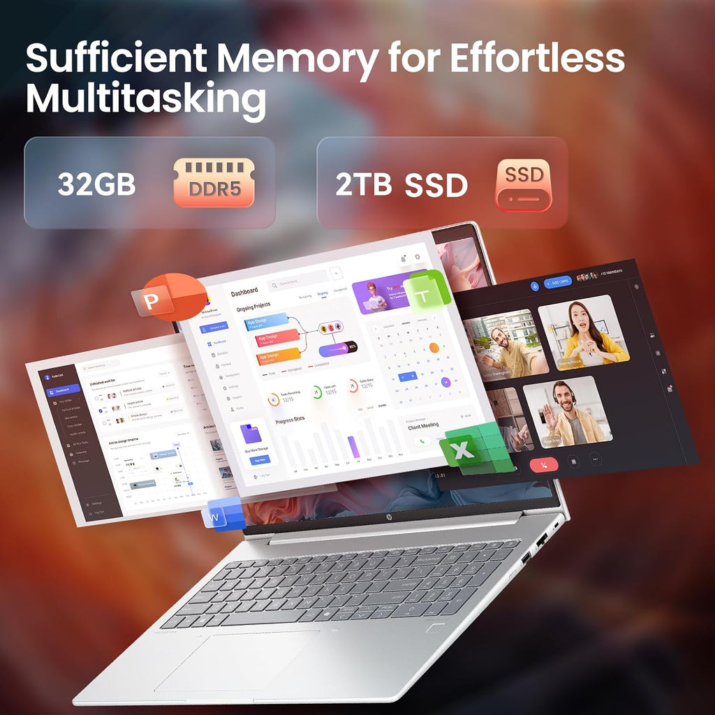 HP ProBook 465 G11 16' Business Laptop, AMD Ryzen 7 7735U (Beats Ultra 7 165U), AMD Radeon 680M, Fingerprint, Backlit KB, Copilot AI, FHD+ IPS Display, Wi-Fi 6E, Win 11 Pro(32GB DDR5 | 2TB SSD)