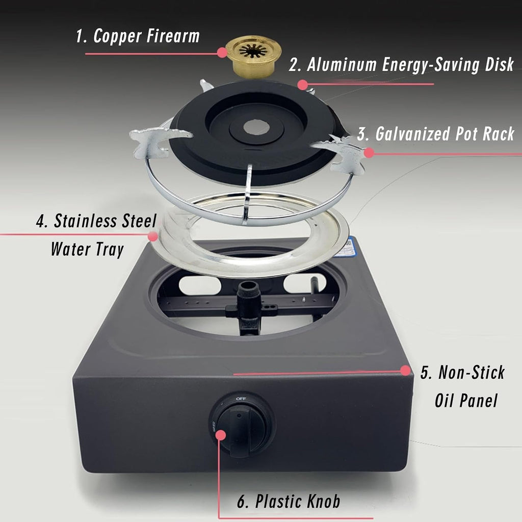 Portable Gas Stove,Cassette Stove,Max 13648BTU Single Burner Cassette Stove Piezo-Ceramic Ignition for Home Use Food Stalls and Canteens