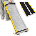 Portable Wheelchair Ramp 4FT, Rolling Base with Wheels for Effortless Transport, Foldable Handicap Ramps with Non-Slip Surface, 800 LBS Capacity, Wheelchair Ramps for Steps, Stairs, Doorways, Curbs