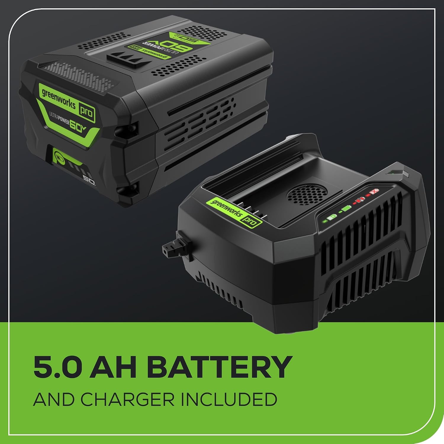 Greenworks 60V 700 CFM Brushless Leaf Blower, 5.0 Ah Battery and Rapid Charger