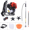 Backpack Gas Garden Brush Cutter Tiller, 3 in 1 43CC 2 Stroke Lawn Mower Brush Cutter Grass Hedge Trimmer, Cultivator Lawn Mower for Farmland Weeding Harvesting Clearing Ditching (2-Stroke)