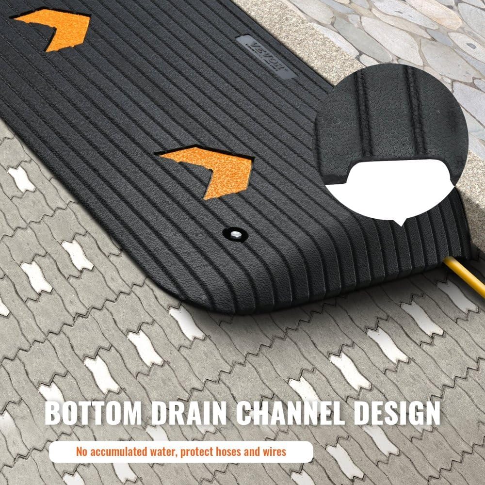 Heavy Duty Metal Threshold Ramp for Wheelchair, 3.5 Inch Rise Doorway Ramp with Channel Design, Non-Slip Surface for Indoor Outdoor Use