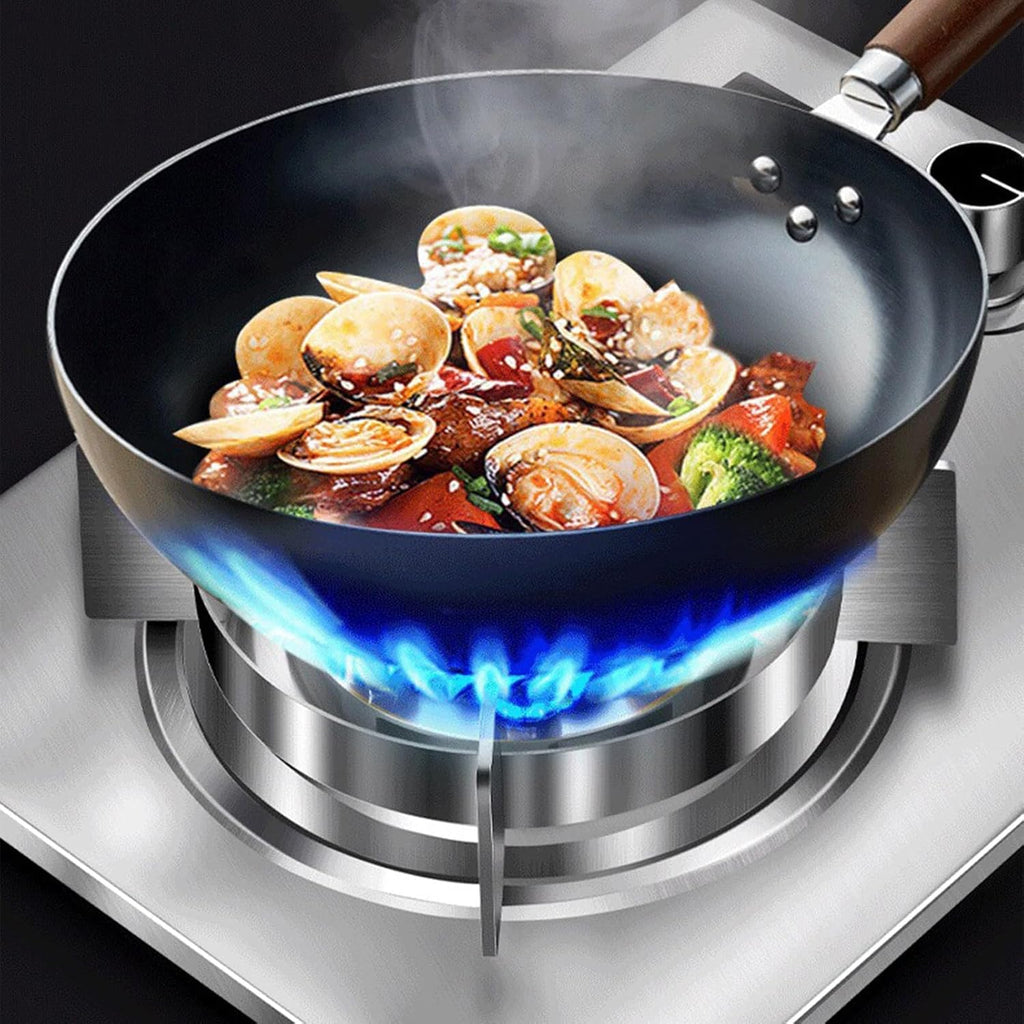 Gas Stove Single Burner,7.2KW Burner,Stainless Steel Cast Copper Pot Rack,NG/LPG Convertible Stove,Tabletop or Embedded Installation,with Flameout Protection(NG)
