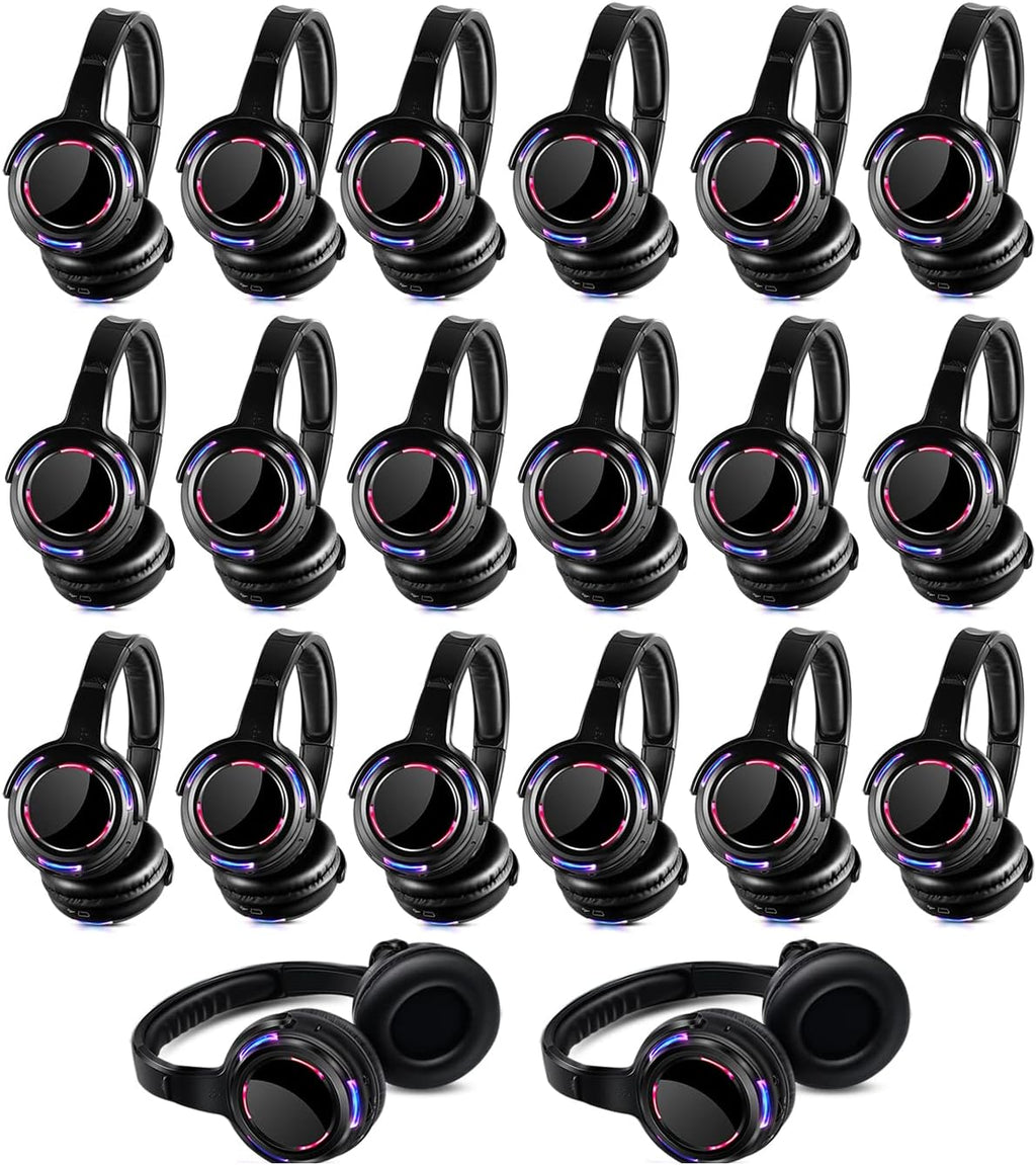Factory Sell Silent Disco led Headphone Complete System (20 led Headphone + 3 Transmitter)