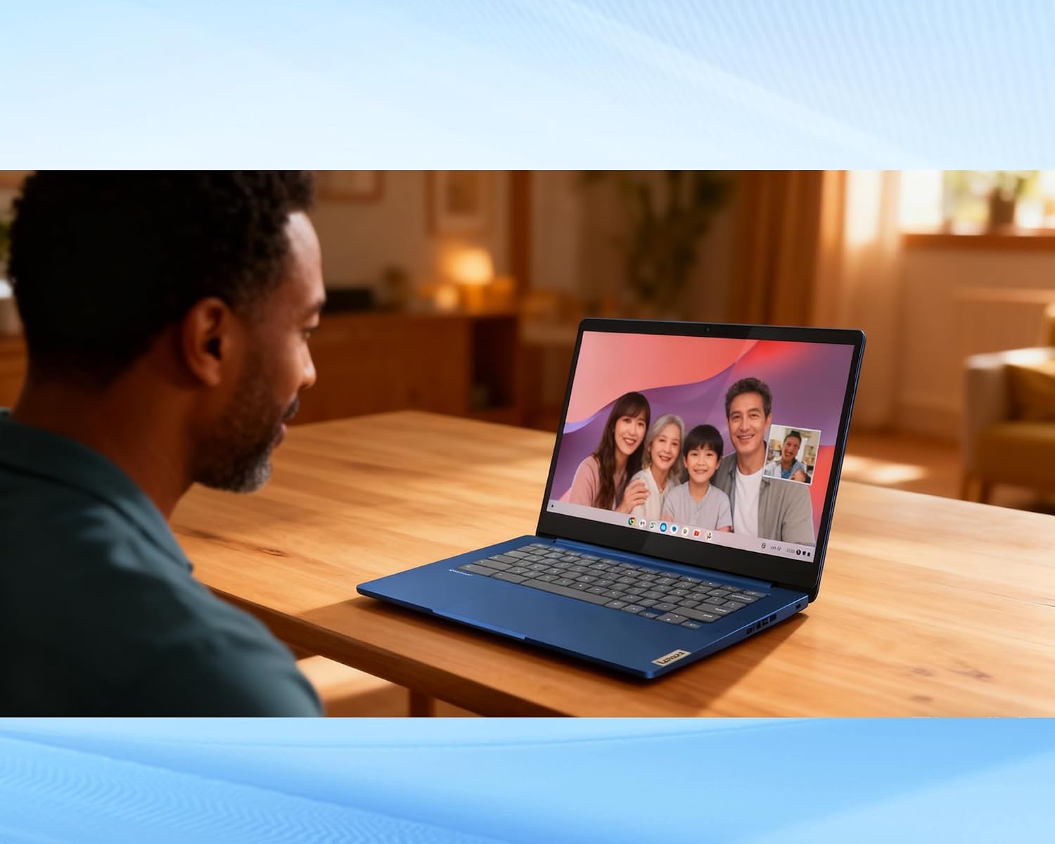 Lenovo IdeaPad Slim 3 Chromebook 14' FHD Touchscreen Laptop, MediaTek (8-Core) CPU, 4GB RAM|64GB eMMC+64GB USB Flash Drive| Chrome OS| Wi-Fi 6| SD Card Reader| Blue| for Business & Students|RK Bundle