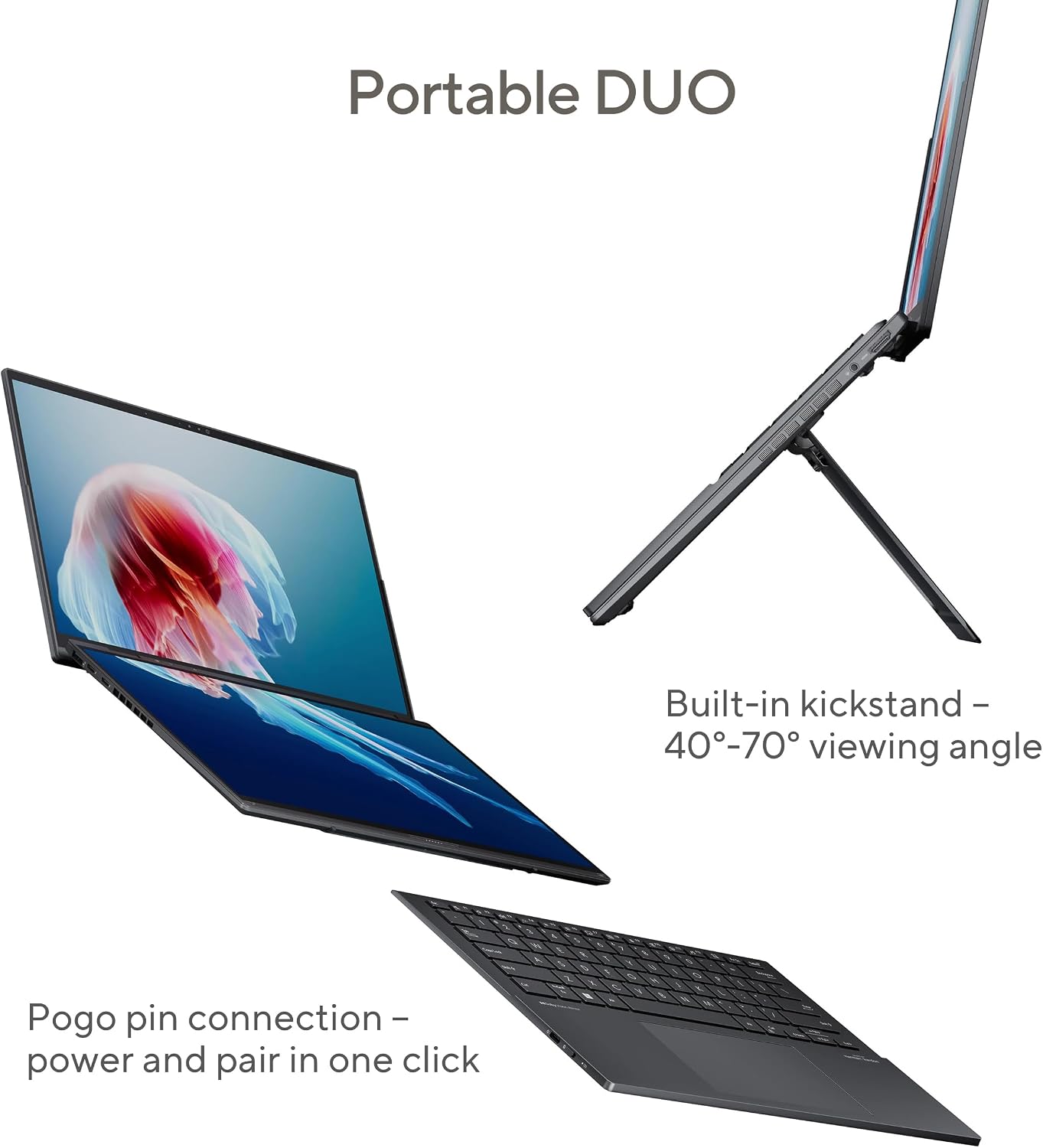 ASUS Zenbook Duo Dual 14' OLED WQXGA+ 120Hz Notebook Intel Core Ultra 9 185H 32GB RAM 1TB SSD Intel Arc Graphics Inkwell Gray