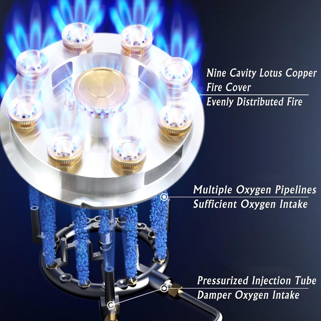 Portable Gas Stove,Cassette Stove,Max 17742.4BTU Single Burner Cassette Stove Piezo-Ceramic Ignition for Home Use Food Stalls and Canteens