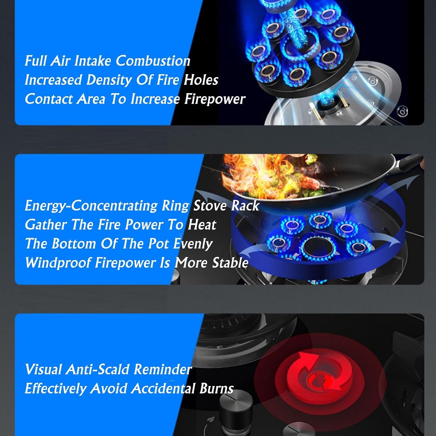 Propane Stove,tempered Glass Gas Cooktop,2 Burners Portable Propane Stove,Maximum 17060BTU Great for Family Restaurants and Food Trucks (Color : NG)