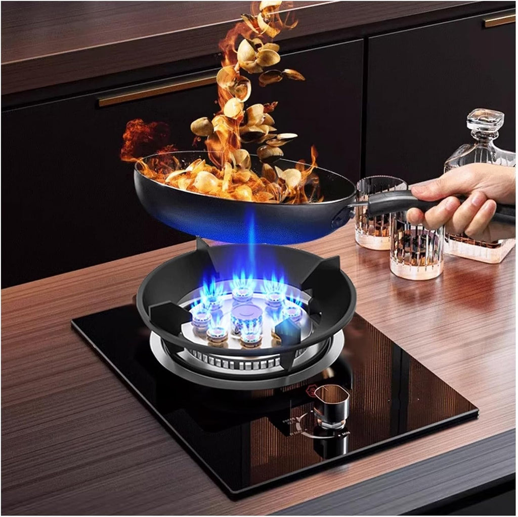 Gas Stove with 1 Burner,5.2KW Kitchen Counter Top Stove,Gas/LP Gas Conversion Stove,Tempered Glass Cast Iron Pot Rack,with Flameout Protection,for Home Kitchen(LPG)