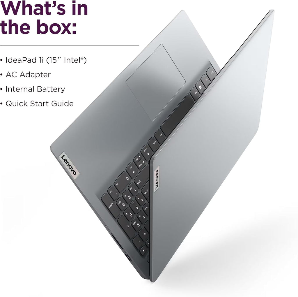 Lenovo IdeaPad 1i 15.6' FHD Laptop, Intel Core i5-1335U, 16GB RAM, 1TB SSD, Windows 11 Pro, Lifetime MS Office • Copilot AI, w/External DVD Drive, Long Battery Life, Wi-Fi 6, Dolby Audio, Cloud Gray