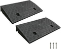 Automotive Curb Ramp 2 Pack Portable Threshold Ramp Antislip Wheelchair Ramp for Loading Dock Sidewalk Driveway(Black,5cm/2in)