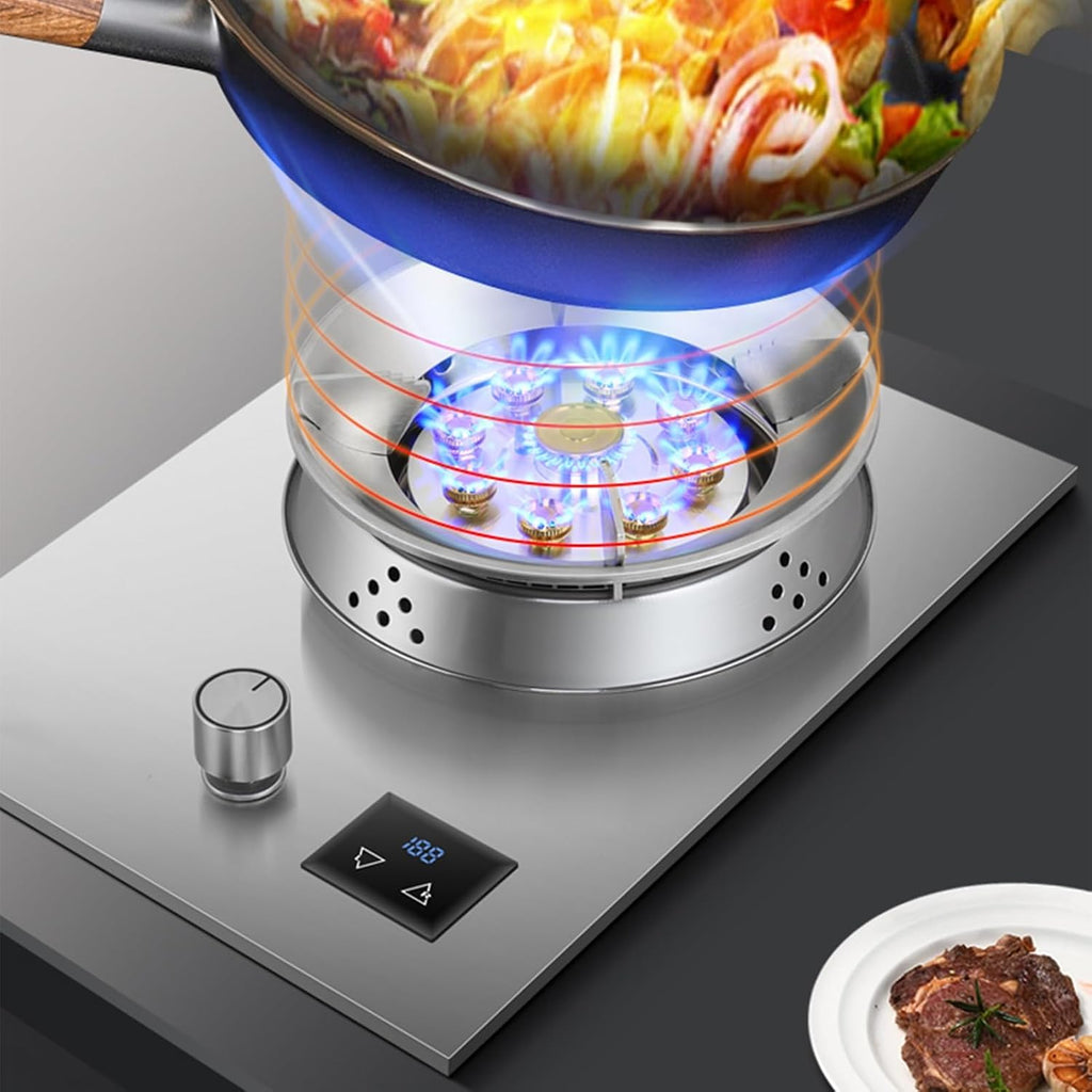 Single Burner Gas Stove,Stainless Steel Gas Stove with Timer and Flameout Protection Function,with Thermocouple Protection Ideal for Kitchens,Apartments(NG)