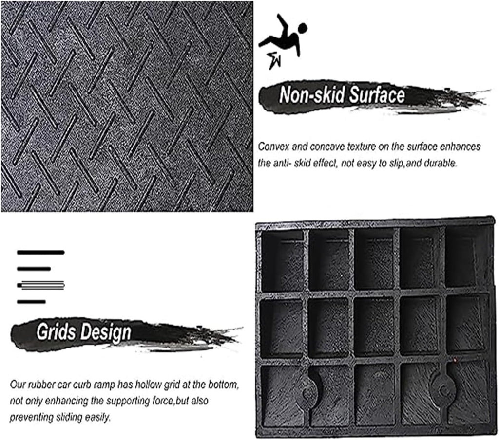 Threshold Ramp, Wheelchair Ramp for Driveway Curb Entryway Doorways, 4in/ 5in/ 6in/ 7in /8in Rise Safety Non-Slip Rubber Threshold Transition Ramp, 39in Depth (Color : Blac