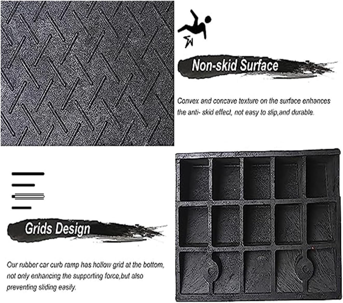 Threshold Ramp, Wheelchair Ramp for Driveway Curb Entryway Doorways, 4in/ 5in/ 6in/ 7in /8in Rise Safety Non-Slip Rubber Threshold Transition Ramp, 39in Depth (Color : Blac