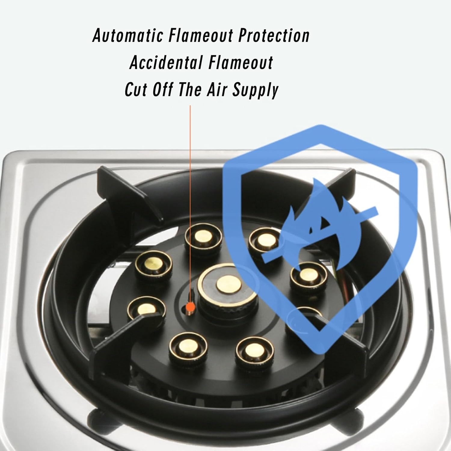 Stainless Steel Gas Stove,24566 BTU Desktop Single Burner,120min Timer Off,Flameout Protection,Easy to Clean,Suitable for Home Use (Size : NG)
