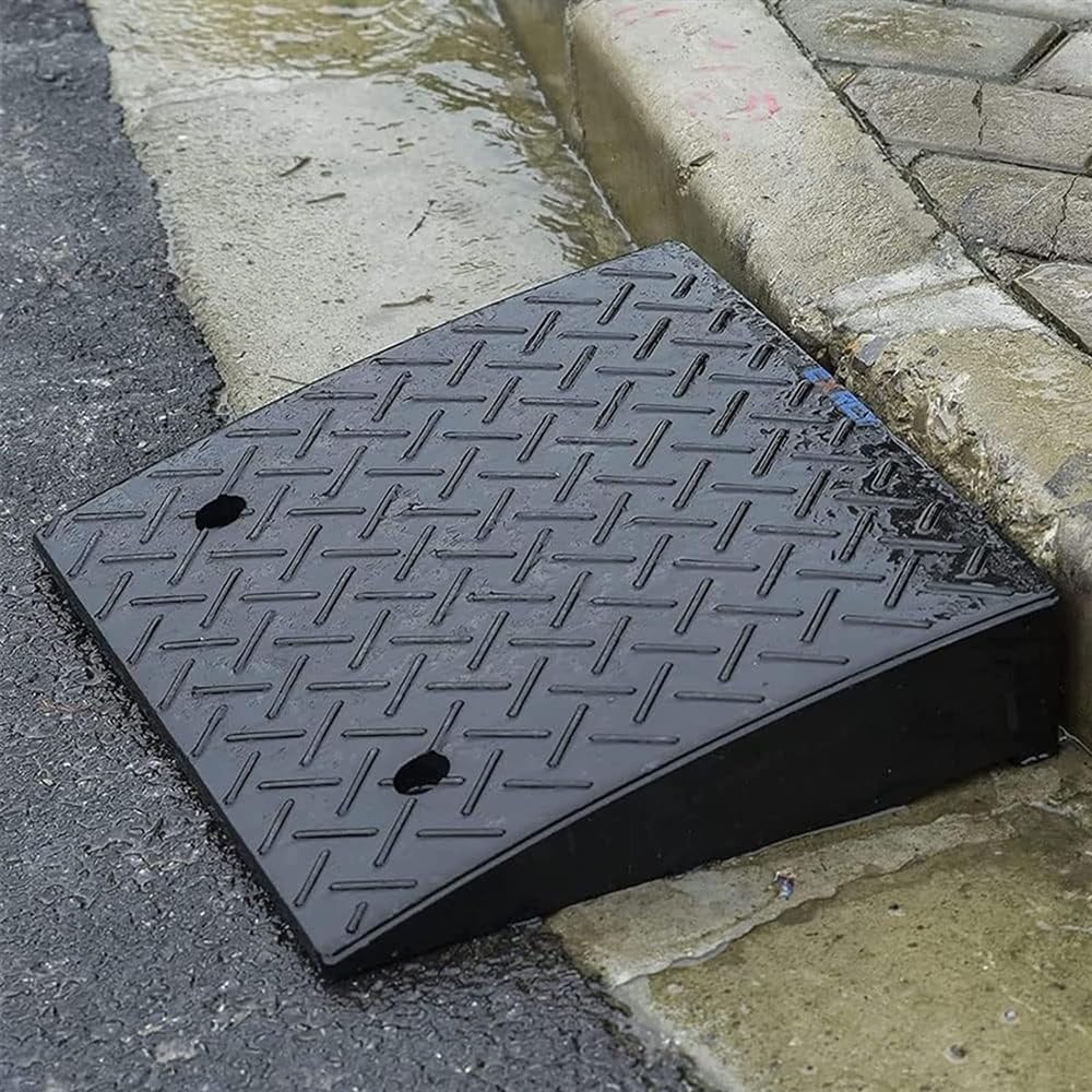 JIUYUEYA 2 Pack Portable Curb Ramps, Heavy Duty Plastic Threshold Ramp Set for Low Cars Driveway Loading Dock BikeMotorcycle (Size : 10cm/4in Rise)