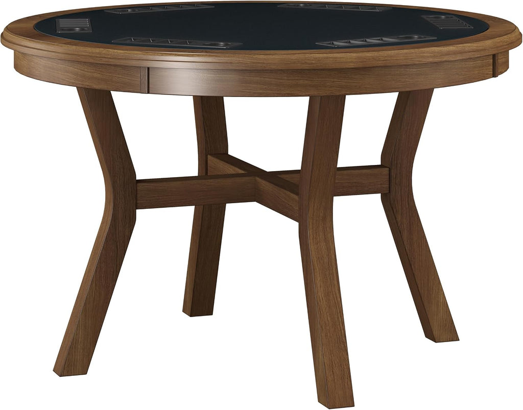 Hillsdale Furniture Cooper Convertible Wood 47 Inch Poker Game Table, Brown