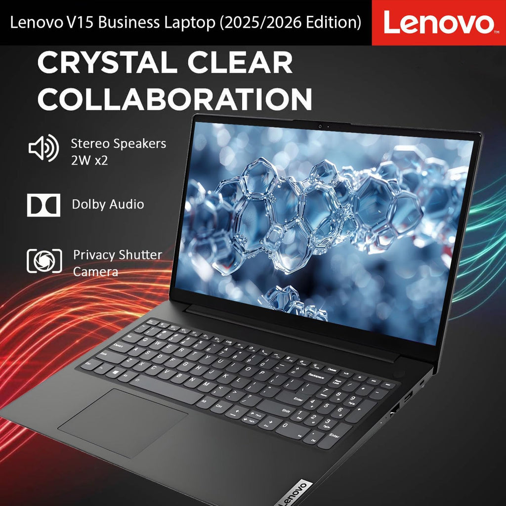 Lenovo 2026 Business and Student Laptop with MS 365 for Web, Intel Powerful Processor, 16GB DDR5, 256GB PCIE, 15.6' FHD Anti-Glare Display, Fast Charging Speed, 14.5-Hour Battery Life, Windows 11 Pro