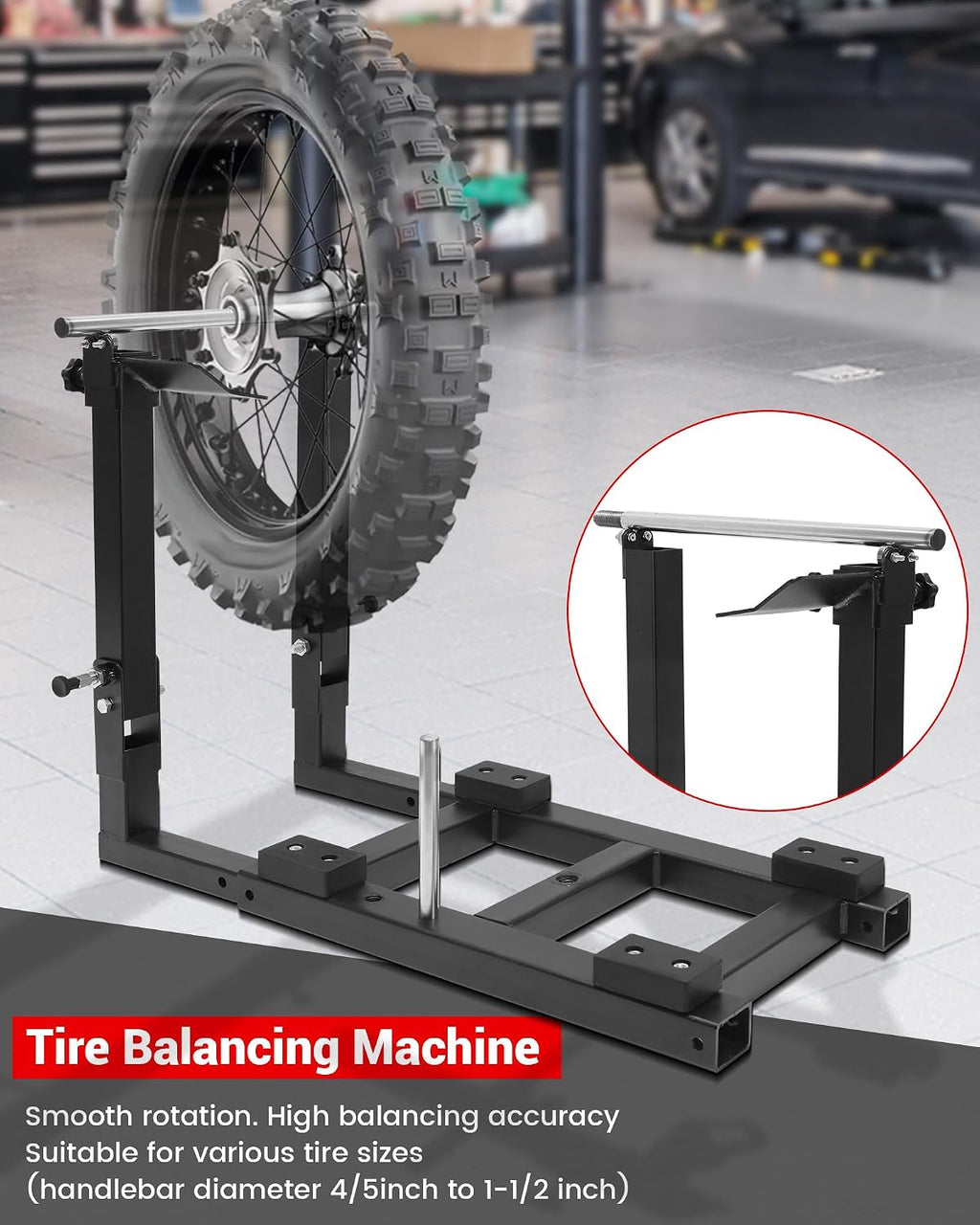 Manual Tire Changer Machine, Portable Tire Mounting & Balancing Machine with Duck Head, Fit for Motorcycles, Lawn Mower, Bike, ATV, UTV, Golf Cart, Electric Bikes