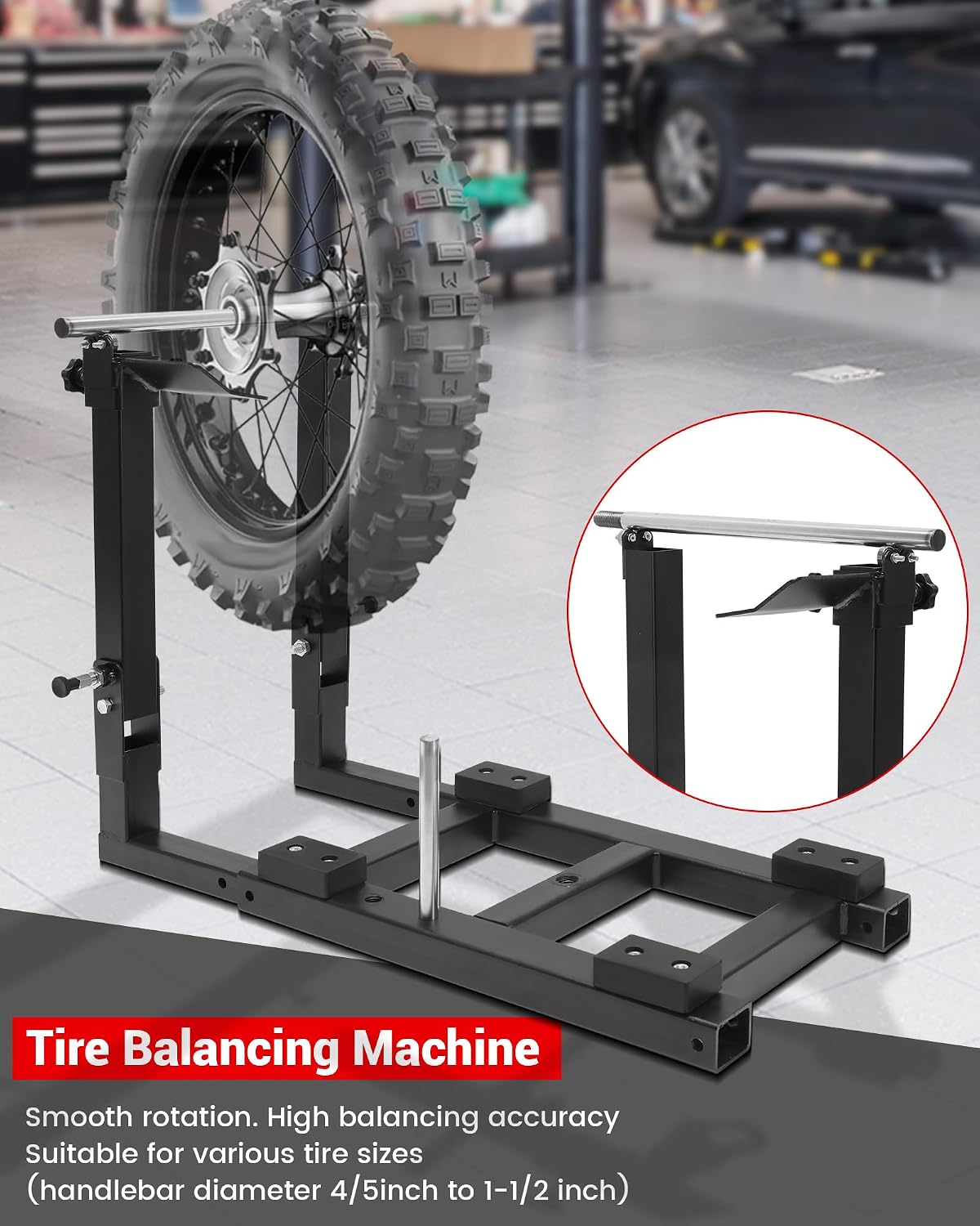 Manual Tire Changer Machine, Portable Tire Mounting & Balancing Machine with Duck Head, Fit for Motorcycles, Lawn Mower, Bike, ATV, UTV, Golf Cart, Electric Bikes