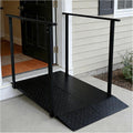 4FT Wheelchair Ramp with Handrails for Home Steps, 1000 LB Capacity, for 4-8in Rise Steps, Non-Slip Iron Handicap Ramps with Handrails, for Doorways Curbs Stairs, L45 x W33 (Black, 45in)
