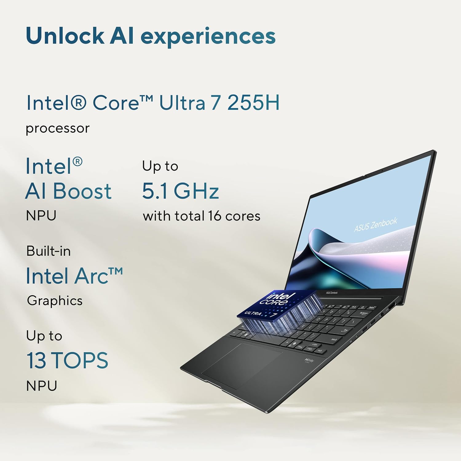 ASUS Zenbook 14 OLED Touchscreen AI PC Laptop,14' FHD+, Intel Core Ultra 7 255H (> i9-13900H), 16GB DDR5 RAM, Backlit, 2x Thunderbolt 4, Wi-Fi 7, IST Computer Customized 512GB/1TB/2TB SSD, Win 11 Pro