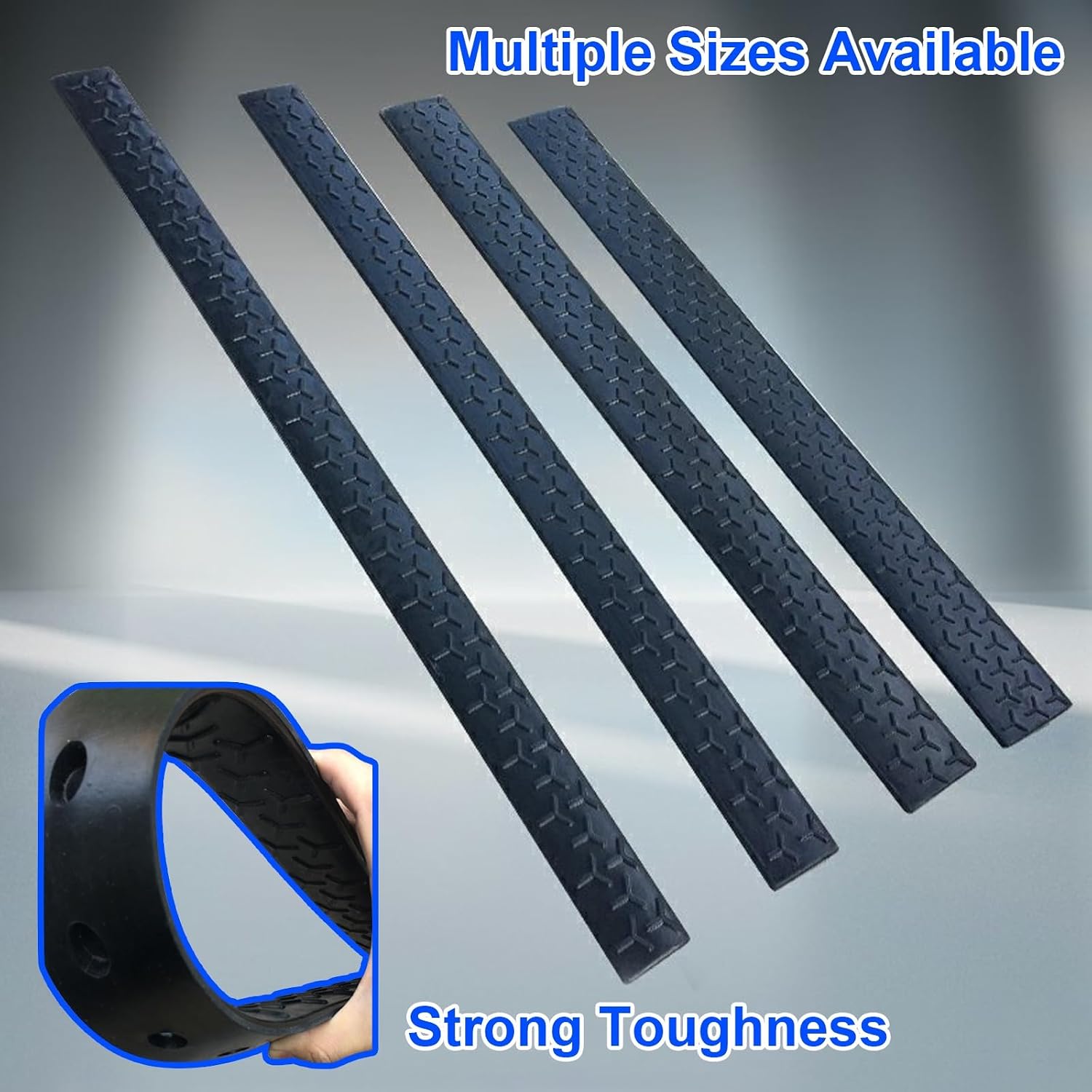 Threshold Ramp for Outdoor Door, Multiple, Sturdy Solid Rubber Curb Ramp for Wheelchair, Bike, Easy Installation(100 * 12 * 5cm/39 * 5 * 2in)