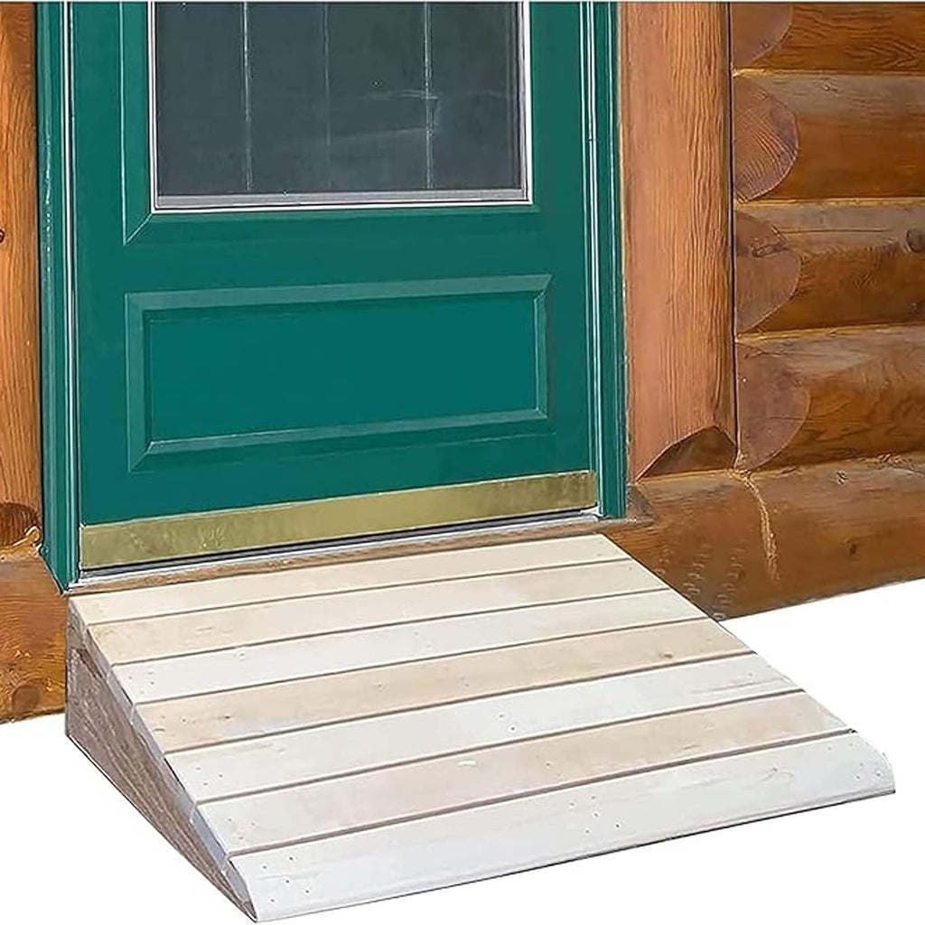 Steps Kerb Ramps 35.4x13x5in, Rise Threshold Ramp, Wooden Threshold Ramps for Doorways, Non-Slip Wheelchair Threshold Ramp, Barrier-Free Lightweight, for Garage, Patio, Porch