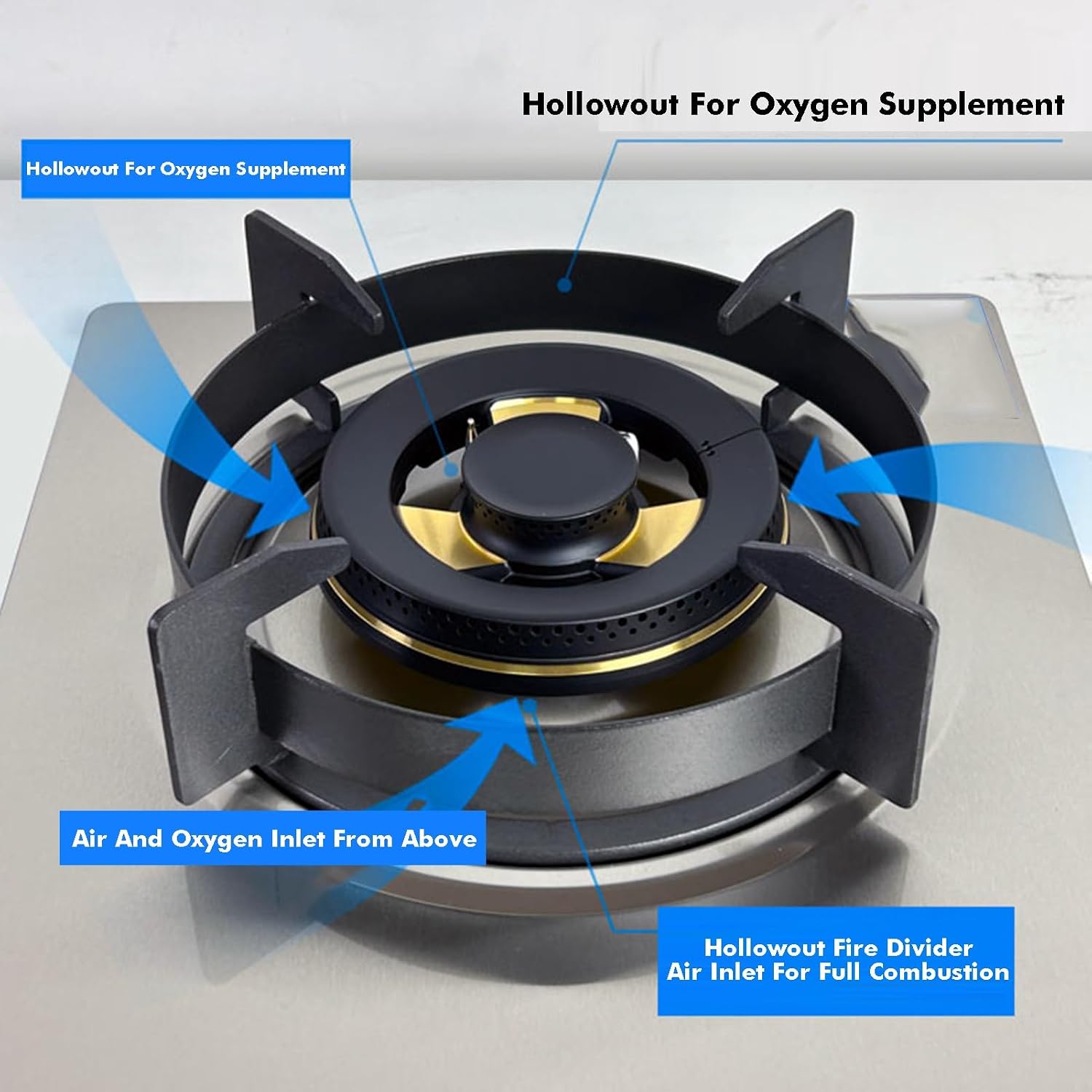 Portable Gas Stove 1 Burner,5.2kW Stainless Steel Camping Stove,LPG/NG Cooktop with Flameout Protection,for Outdoor RV Hiking BBQ(NG)