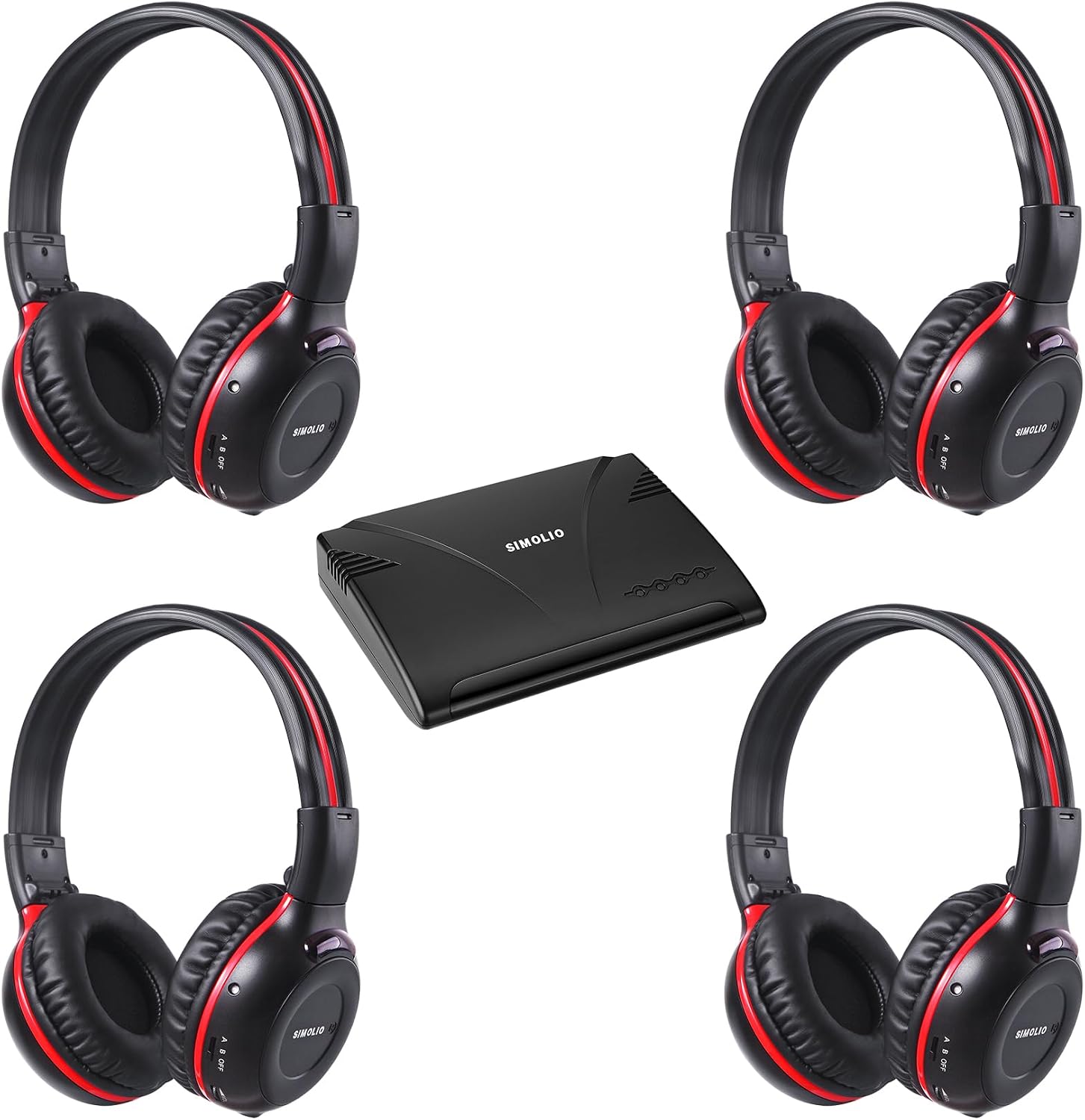 SIMOLIO 4 Pack Wireless IR Headphones for Car DVD and 2 Bluetooth Headphones for Kids, Infrared Headphones Compatible with Honda Odyssey & uConnect VES & Dodge Grand Caravan & Chevy Suburban 2006-2022
