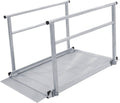 5' Wheelchair Ramp for Home Steps, 850 lb Capacity, Handrails, Non-Slip, Entry Access for Mobility Scooters, Power Chairs, Silver Spring