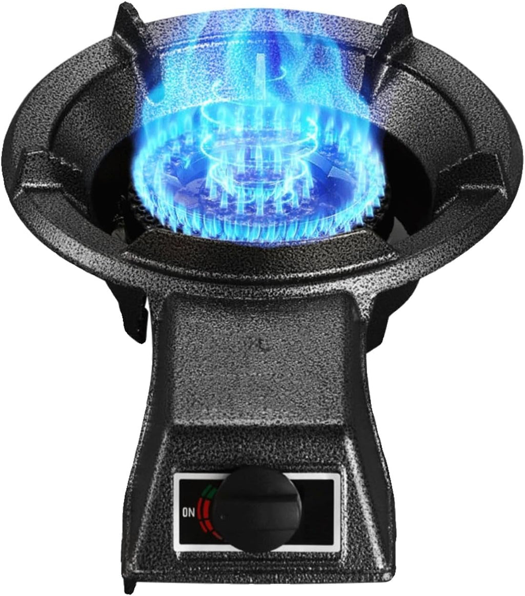 Gas Stove Single Burner,7.0KW Gas Cooktop,Kitchen Counter Top Stove,Flameout Protection,with Valve and Connecting Pipe,for Liquefied Petroleum Gas