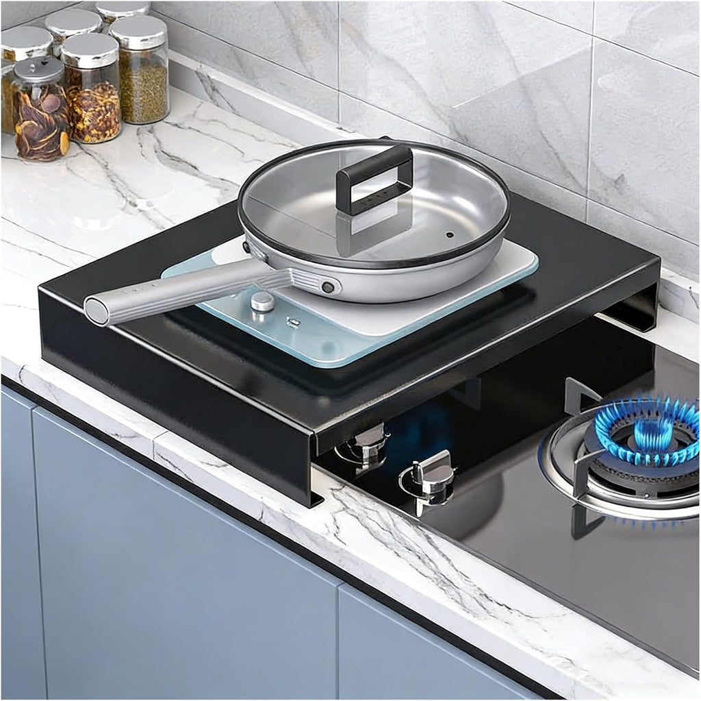 Gas Stove Cover Board 30 Inch L-Shaped Camping Kitchen Universal Plate Anti-Slip Design Rust-Proof(80x48x9cm)