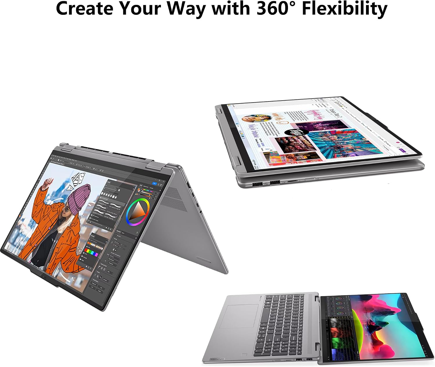 Lenovo Yoga 7 2-in-1 Laptop 16' WUXGA IPS Touch AMD 8-core Ryzen 7 8840HS (>i7-12700H) 16GB RAM 512GB SSD for Creator Designer Business Professional Win11Pro ICP Hub PC
