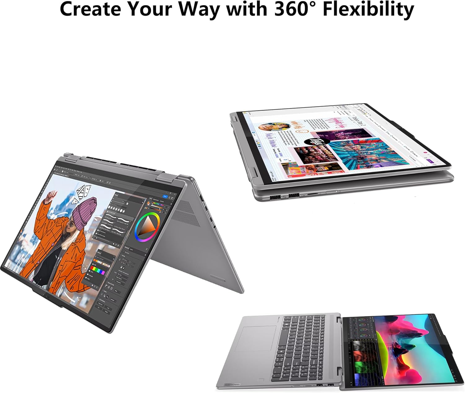 Lenovo Yoga 7 2-in-1 Laptop 16' WUXGA IPS Touch AMD 8-core Ryzen 7 8840HS (>i7-12700H) 16GB RAM 2TB SSD for Creator Designer Business Professional Win11Pro ICP Hub PC