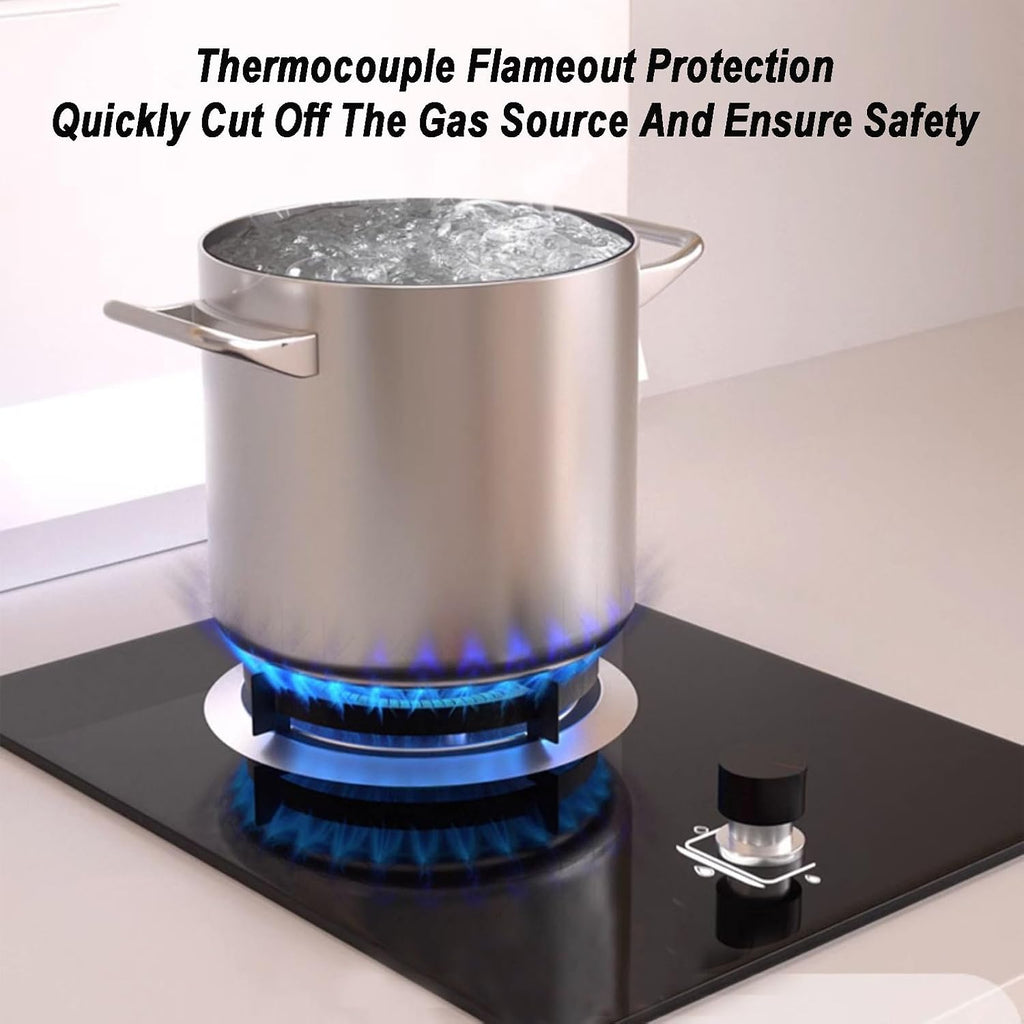 1 Burner Gas Stove,4.2KW Tempered Glass All-Copper Burner,NG/LPG Convertible Stove,Adjustable Fire Power with Flameout Protection,for Home Kitchen(NG)