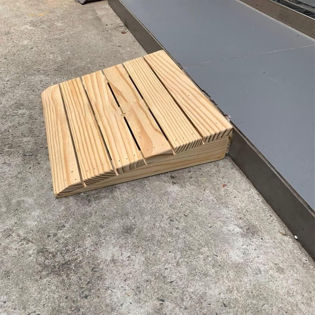 Ramps Threshold Ramp, Wooden Driveway Curb Ramps for Low Cars, 3/4/6 Inch Rise Non-Slip Stairs Ramps for Wheelchairs/Home/Doorways, Outdoor Door Threshold Ramp
