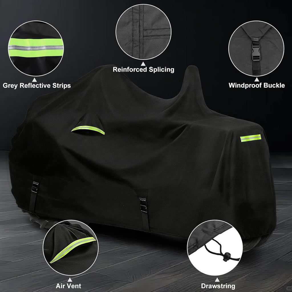 Waterproof Tractors Cover Fit Most Classic Tractor with Pipe, 420D Oxford Cloth with Cotton Liner Tractors Cover for Snow Rain Hail Dust Protection, 138 L x 87 W x 70 H in