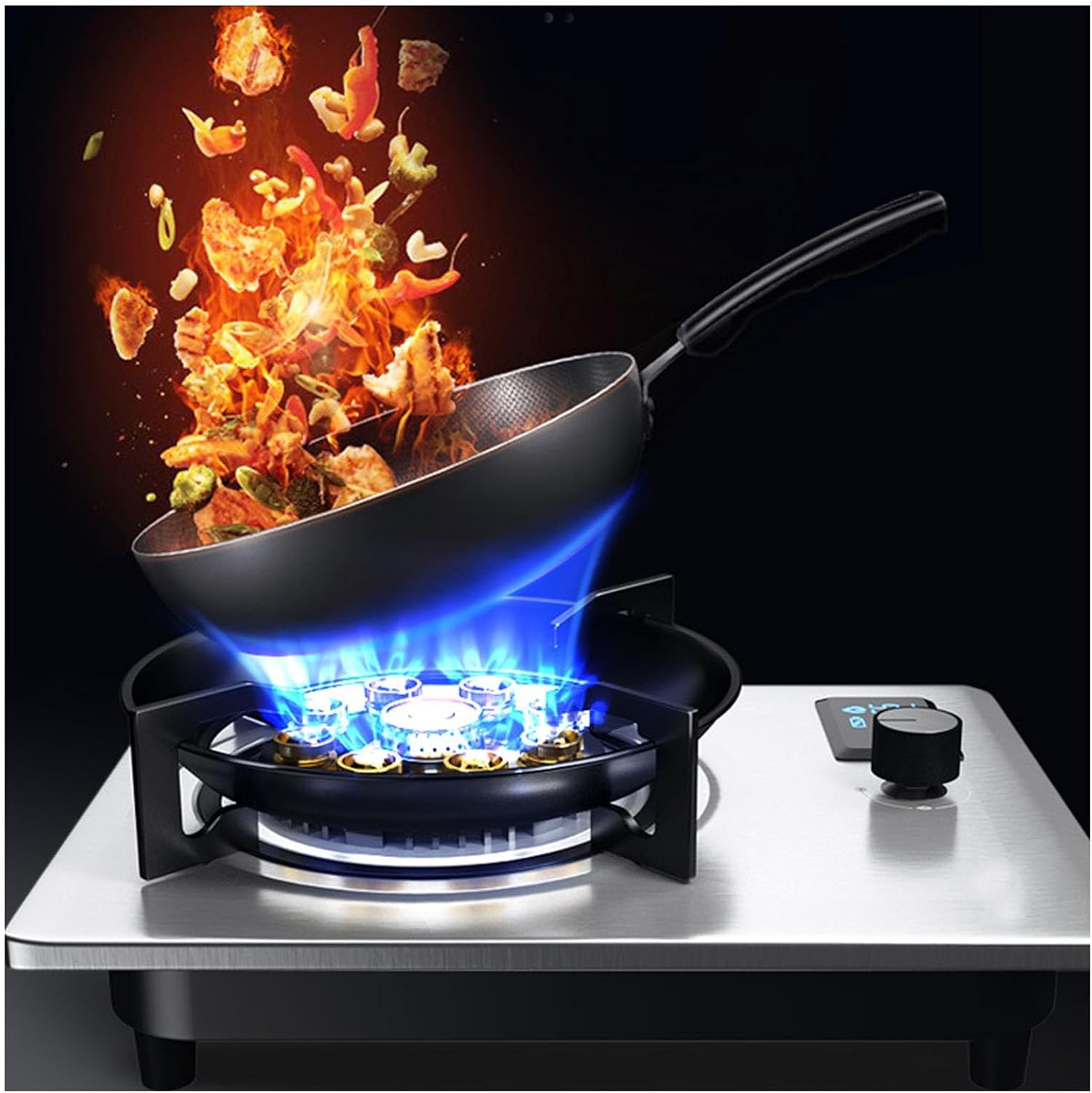 Propane Gas Stove,Single Burner Propane Stove,tabletopstainless Steel,Max 24566.4BTU with Pulse Electronic Ignition Suitable for Apartments, Kitchens and More