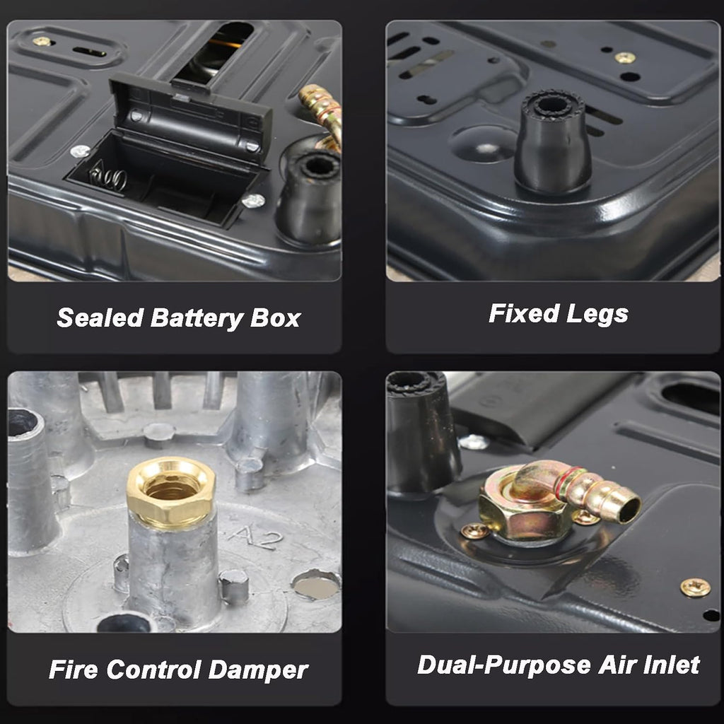 Gas Stove Single Burner,7.2KW Burner,Stainless Steel Cast Copper Pot Rack,NG/LPG Convertible Stove,Tabletop or Embedded Installation,with Flameout Protection(NG)