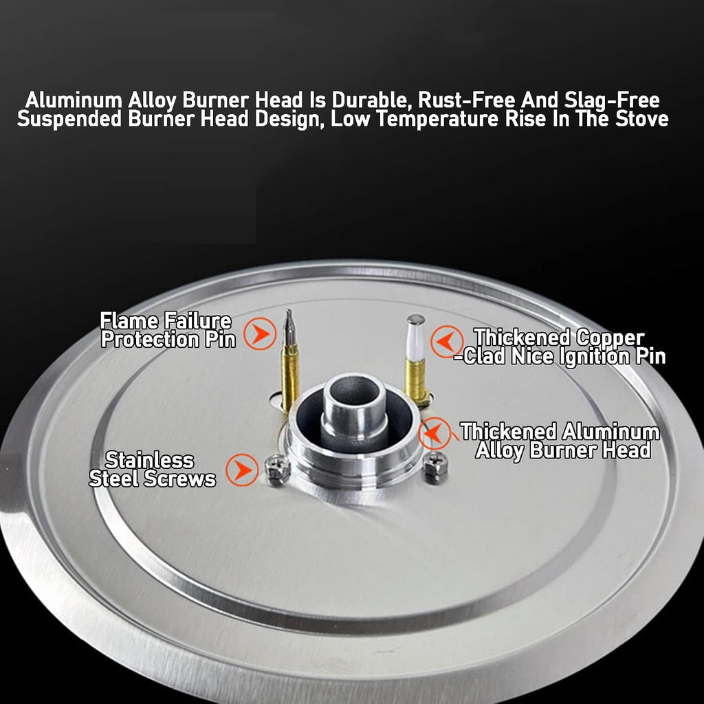 Portable Single Burner Gas Stove,Tempered Glass Panel Wok Indoor Gas Stove LPG/NG,Suitable for RV Home Camping Garden Catering(LPG)