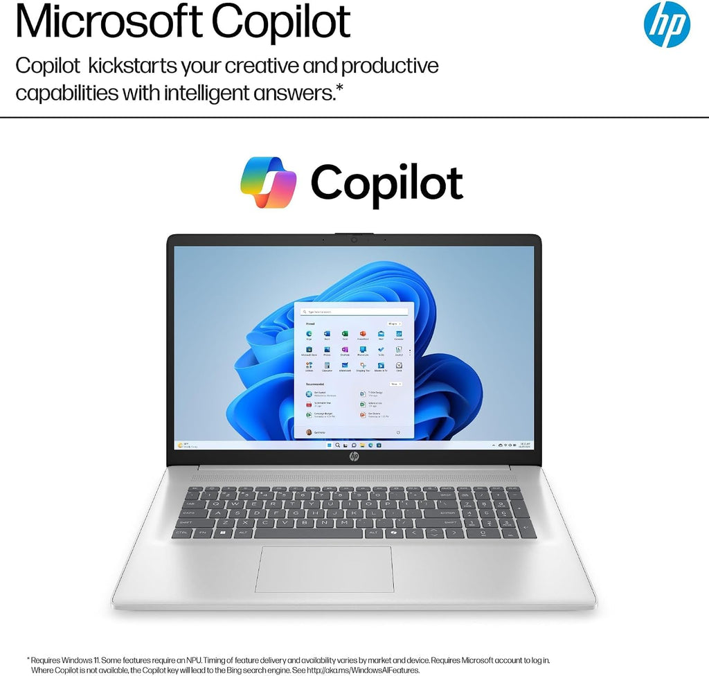HP 17 Laptop w/Bluetooth Mouse (17.3' HD+ Touchscreen, Intel 10-Core i7 150U (> Ultra 5 125U), 16GB RAM, 1TB SSD) for Business, Home, Students, Narrow Bezel, Webcam, Fast Charge, Wi-Fi 6, Win 11 Home