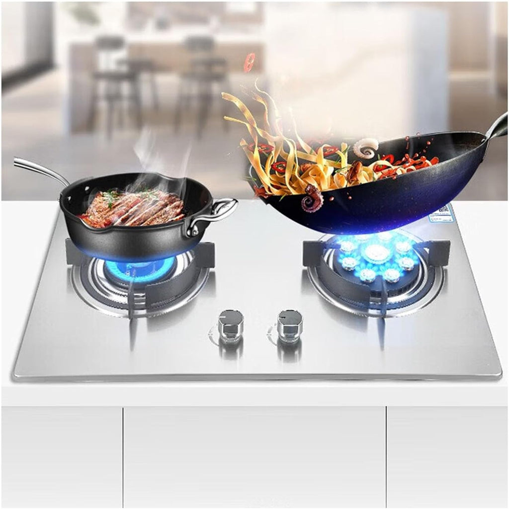 Propane Stove,2 Burners Portable Propane Stove,Stainless Steel Gas Cooktop,Maximum 17742.4BTU Suitable for RV Apartments and Kitchen(silver) (Color : LPG)