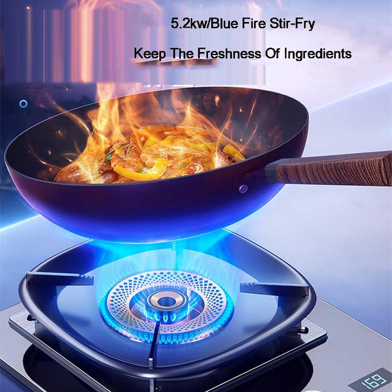 Single-Burner Gas Stove,5.2kW High Flame,High Pressure Single Propane Burner,timeable,for Kitchens,Apartments(LPG)