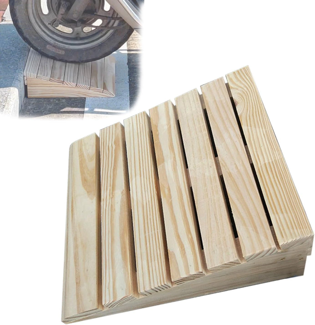 Wheelchair Ramp Wooden Step Stairs Transition Ramp Portable Mobile Nonslip Threshold Ramp for Home Porch Steps Curbs(20 * 21 * 7cm/8 * 8 * 2.8in)
