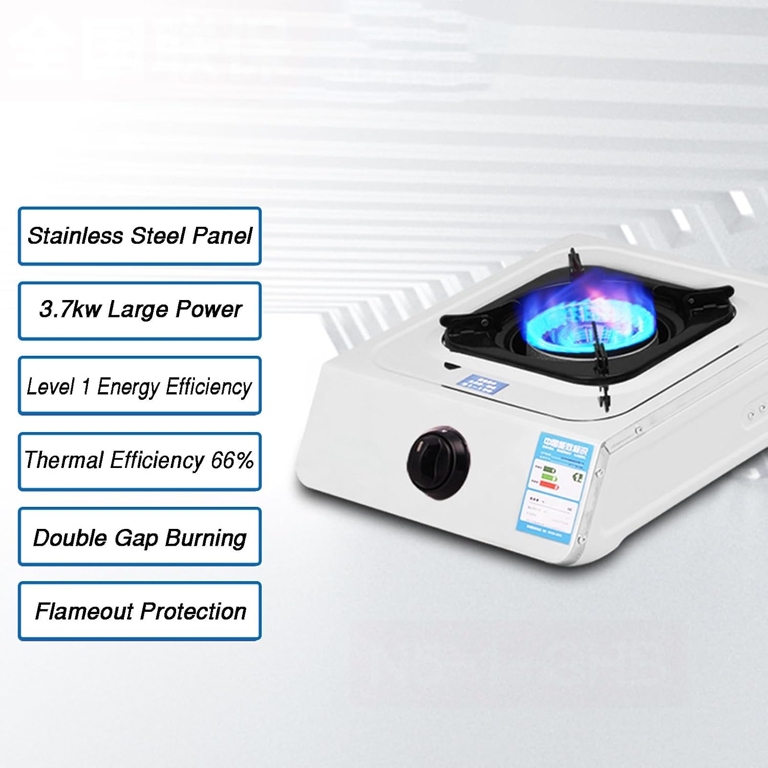 Portable Gas Stove,Cassette Stove,Max 12624.4BTU Single Burner Cassette Stove Piezo-Ceramic Ignition for Home Use Food Stalls and Canteens (Color : NG)