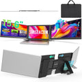 SMISEACOW Triple Laptop Screen Extender 15.6', 1080P FHD IPS 0.18' Ultra-Slim & 3.9 lbs, Plug-Play Portable Triple Monitor for Laptops Fits 13-17.3' Laptops, Compatible with Win/Mac/Android