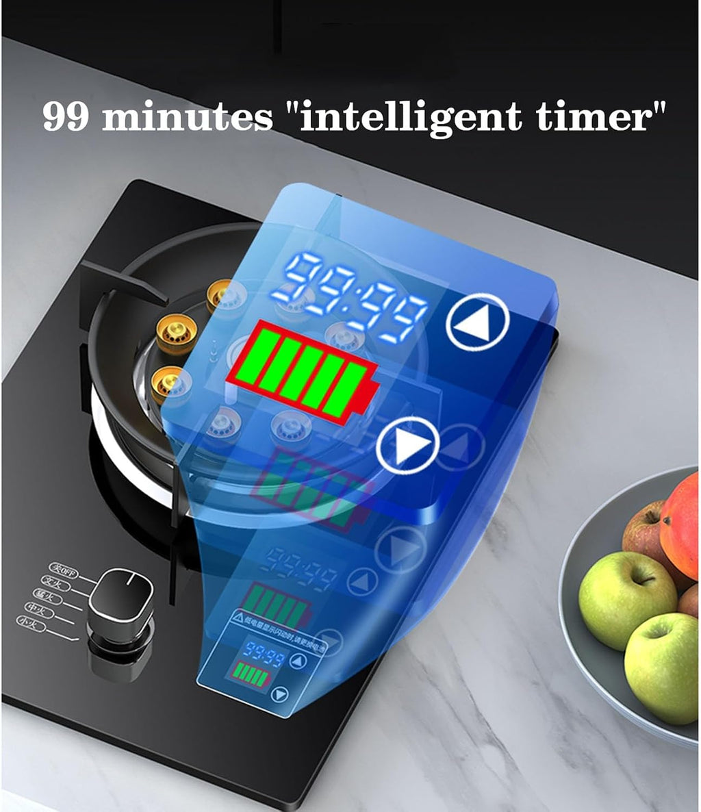 Gas Cooktop 1 Burner, 5.2KW 9-Chamber Fire Ring Wok Burner with Flameout Protection Timer, Anti-Gas Leakage Flame Protection, LPG/Natural Gas Kit (Size : NG)
