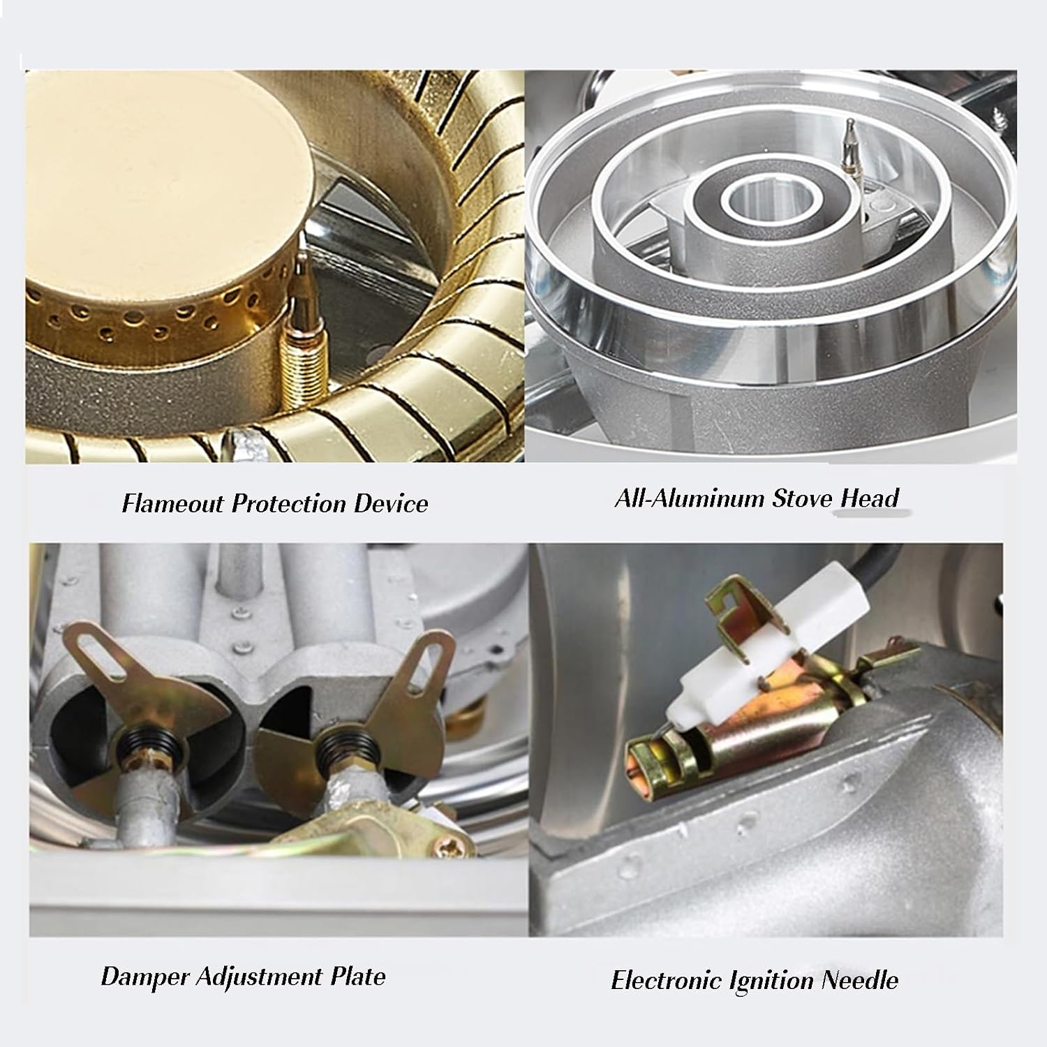 Single Burner Gas Stove,Energy-Gathering Direct-fire Bottled Liquefied Gas with Flameout Protection, Stainless Steel,Ideal for Kitchens,Apartments